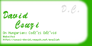 david csuzi business card